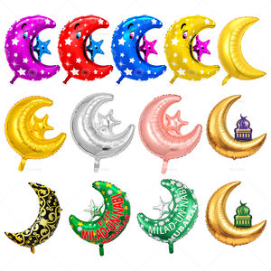 Venta Directa de Fábrica, Globo de Aluminio con Tema de Ramadán, Forma de Luna y Estrella, Redondo, Impresión de EID Mubarak, Decoración para el Festival de Kareem - Product Image 2