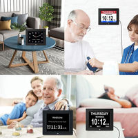 LCD Grand Écran Électronique 8 Pouces Multi Langue Démence Calendrier Réveil De Table Avec Support