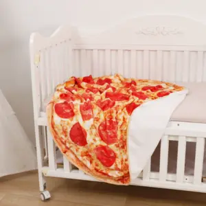 Selimut Lempar Pizza Raksasa Fuzzy Ultra Lembut Nyaman Hangat Kualitas Tinggi Ringan Ukuran Besar Selimut Bungkus Lempar Unik untuk Anak-anak