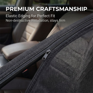 Dongsen 2 pièces Pare-soleil de luxe pour voiture, accessoires de style en fibre Spandex, protection UV, pour TOUTES LES FENÊTRES, rideau de fenêtre latérale, pare-soleil, visière - Product Image 2