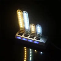 Lampe de lecture portable USB DC 5V à 3, 8, 16 ou 24 LED, lumière blanche chaude, mini lampe torche, veilleuse, éclairage flexible pour ordinateur portable