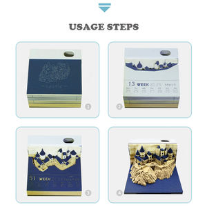 Caja de acrílico 3D personalizada Harry <span class=keywords><strong>Potter</strong></span> Castle Magic Art Paper Tear Off Bloc de notas 3D Bloc de notas Calendario con portalápices - Product Image 6