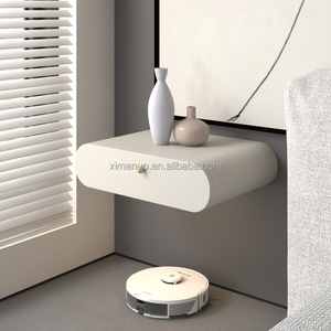 Pequeño espacio oculto, gabinete minimalista de madera, flotador de almacenamiento, mesita de noche colgante, gabinete de almacenamiento de lujo, mesita de noche con - Product Image 4