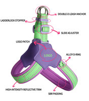 Harnais et laisse pour chien anti-traction réglables, réfléchissants, de luxe, personnalisables avec logo OEM, pour l'entraînement, durables et anti-évasion