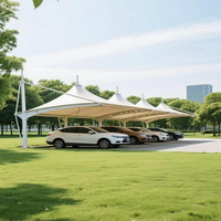 Structure de membrane tendue en PVC/PVDF imperméable pour l'extérieur, tente de carport, auvent pour voiture, tentes de stationnement