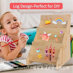 Wooden Multi Layer Magazine Rack 3 Tier <b>Desktop</b> Storage Organizer For Books And Magazines Solid Wood <b>Shelves</b> - Product Image 2
