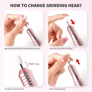 35000RPM Nail Art Drill Rechargeable Electric Nail <b>Grinder</b> with Display Suitable for Manicure Gel Nail Polish Manicure Tools - Product Image 4
