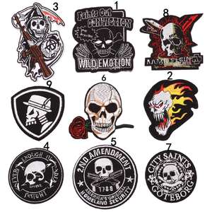 Hot Sale Mexico Style Rose Flower Skull Iron on Embroidered Patch - Product Image 1