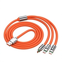 Kabel USB-A//Micro USB Konektor Elastomer Termoplastik PD dengan Selubung Silikon Cair Satu-ke-Tiga untuk Ponsel