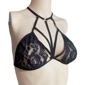 Intimo intimo in rete trasparente senza imbottitura senza fili imbracatura elastica in pizzo <span class=keywords><strong>reggiseno</strong></span> con cinturino trasparente erotico Sexy Hot Mature - Product Image 6
