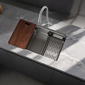 Évier de cuisine multifonctionnel de style japonais à grande cuve unique en acier inoxydable 304 pour le lavage de la vaisselle - Product Image 1