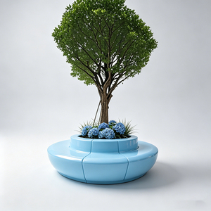 Modular Exterior Lounge Custom Planter <b>Stools</b> for Open Air Theater Audience Area - Product Image 4