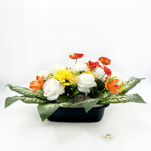 กระถางดอกไม้ประดิษฐ์แบบคลาสสิก ขนาด 13 นิ้ว วัสดุ ABS ทนทาน สำหรับจัดงานศพหรูหรา ใช้ได้ทั้งในร่ม/กลางแจ้ง สวน สำนักงาน - Product Image 2