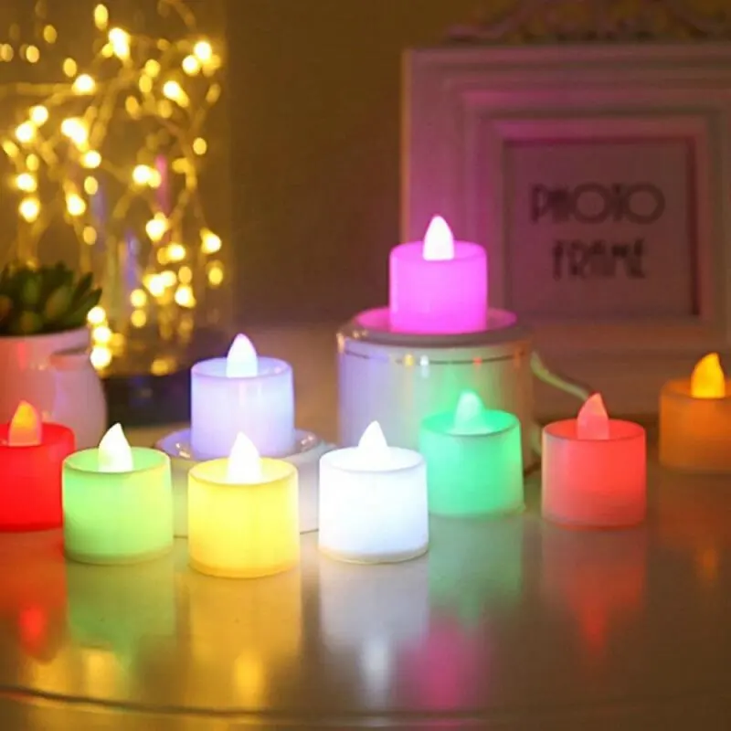 Flameless LED Candles Electronic Candle Lamp Tea Light Home Festival Romantic Valentine's Day Wedding Party Decor