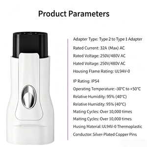 Adaptador de Carga para Vehículos Eléctricos Trifásico de 32A Tipo 2 a GBT con Protección IP55, Enchufe de Salida y Conectores a Presión - Product Image 2