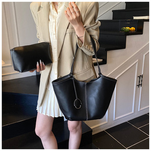 Borsa a Secchiello da <span class=keywords><strong>Donna</strong></span> in Pelle PU Stile Vintage Francese, Grande Capacità per Ufficio, Pendolarismo, Weekend e Shopping - Product Image 5