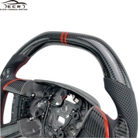 Volant Ever Carbon Racing ECR personnalisé sur mesure à fond plat en fibre de carbone pour Ford Focus MK2 Volant sport rouge 1 pièce