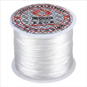 Fio de nylon transparente, linha de peixe forte não esticável, 0.2-0.6mm, corda de fio de cristal para fabricação de jóias