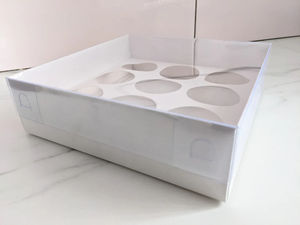 Scatola Personalizzata IMEE in Plastica Trasparente con Coperchio in PET per Cupcake e Dolci, Disponibile con <span class=keywords><strong>3</strong></span>, 4, 6, 8, 9, 10, 12 Scomparti - Product Image 2