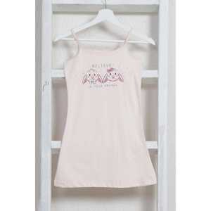 Camiseta sin mangas estampada para niña con diseño de conejito, color rosa claro - Product Image 1