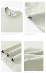 100% algodón 255g tejido alto Casual de gran tamaño para hombre Camiseta cómoda antiácaros Cool <span class=keywords><strong>Zone</strong></span> diseño sólido en blanco - Product Image 3