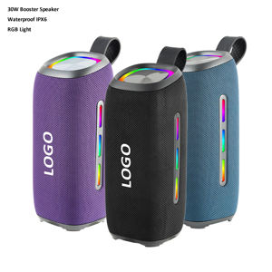 Altavoz Bluetooth Inalámbrico Portátil de Alta Potencia con Subwoofer de Tela, Luces RGB Coloridas, 30W, Gran Volumen, Resistente al Agua IPX6 para Exteriores - Product Image 1