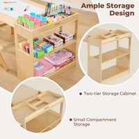 Ensemble table d'étude créative en bois pour enfants table d'étagère stéréoscopique avec armoire de rangement