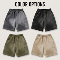 Shorts Cargo Vintage Délavés Personnalisés IKDEER, Taille Élastique, Multi-Poches, Décontractés, pour Marques de Streetwear, Commande en Gros