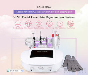 ماكينة التجميل SPA لسطح المكتب 9 في 1 3 ميجاهرتز غسول تقشير رقيق للغاية لإعادة شباب بشرة الوجه وعلاج حب الشباب - Product Image 2