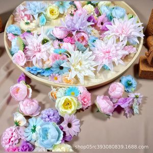 Ensemble de fleurs artificielles, couronnes de fleurs en soie, matériaux de bricolage, accessoires Hanfu, décoration de mariage, style nordique, style crème, Wabi Sabi - Product Image 1