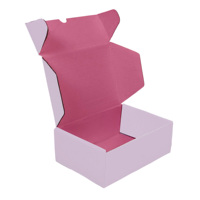 LOW MOQ Corrugado Reciclable Logo Rosa Embalaje de regalo Zapatos Caja de ropa Papel Postal Mailer Cajas de envío para pequeñas empresas