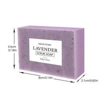 Savon exfoliant à la lavande avec extrait de lavande et huile de coco, exfoliation douce, nettoyage en profondeur, parfum floral apaisant, OEM 100g