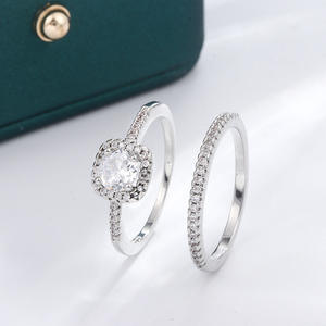 Bagues en acier inoxydable zircone conjunto de plata ley 925 con perlas bague en acier inoxydable femme juegos de anillos - Product Image 1