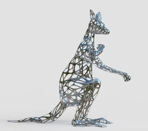 Sculpture d'animal en acier inoxydable ajouré, Art en métal, taille réelle, Sculpture de jardin, Statue de kangourou ajourée, nouveau Design 2022 - Product Image 4