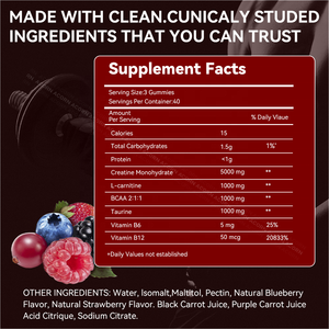 ACORN Bonbons à la créatine <span class=keywords><strong>monohydrate</strong></span> sans sucre Complément alimentaire pour entraînement et nutrition sportive Gommes à la créatine - Product Image 6
