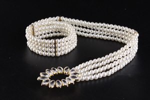 Nuova catena elastica della vita di modo delle signore dolce imitazione perla Versatile <span class=keywords><strong>cintura</strong></span> fiore fibbia vestito decorativo maglione <span class=keywords><strong>cintura</strong></span> - Product Image 5