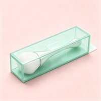 Maßgefertigte Halbtransparente PVC-Verpackungsbox mit Haken, PET Make-up Pinsel Puderpinsel Plastikbox, Kann mit Logo Bedruckt Werden