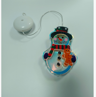 Lumière de Noël en forme de bonhomme de neige à ventouse pour fenêtre, lumière décorative LED suspendue à piles pour fenêtre en verre, décoration de Noël intérieure