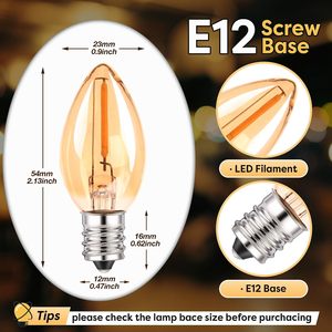 Lampe à filament LED C7 0,5W E12 AC120V - Product Image 5
