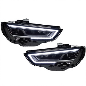ชุดไฟหน้า LED สำหรับ Audi A3 8V ปี 2013 2014 2015 2016 เลนส์โปรเจคเตอร์สีดำรมควัน พร้อมไฟ DRL อัพเกรด - Product Image 3