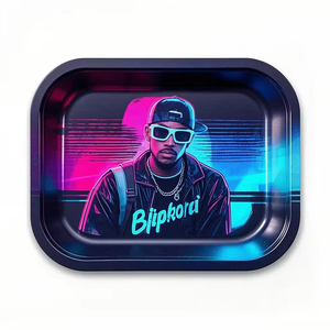 7*5.5 inch chịu nhiệt cấp thực phẩm tinplate cán khay với biểu tượng tùy chỉnh và khe máy xay cho thuốc lá thảo mộc lưu trữ và sử dụng - Product Image 5