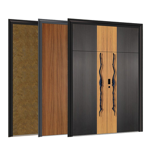 Puerta exterior de aluminio para entrada de Casa moderna, seguridad antirrobo, doble entrada frontal para sala de estar, puertas dobles de entrada frontal para - Product Image 4