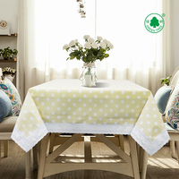 Nappe en PEVA à pois imprimés avec bordure en dentelle - 130x180cm, imperméable, anti-taches, écologique, sans lavage, taille et design personnalisables