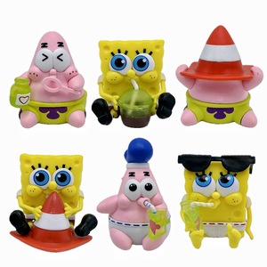 Đáng yêu <span class=keywords><strong>SpongeBob</strong></span> <span class=keywords><strong>Squarepants</strong></span> PVC hành động hình đồ chơi trẻ em bán buôn Quà Tặng 3D búp bê văn phòng bàn bánh trang trí tùy chỉnh - Product Image 5