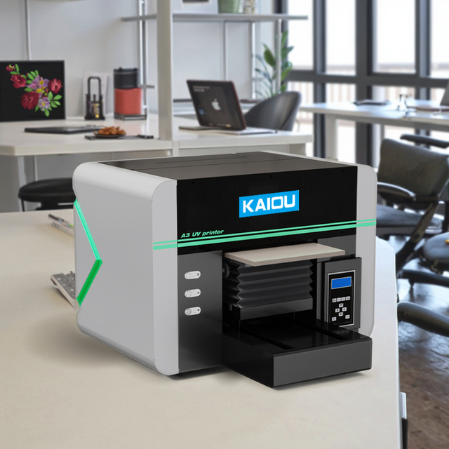 KAIOU A3 UV DTF Printer | XP600 High-Speed Output White Ink Circulation Advanced LED Curing for Leather Flatbed Applications