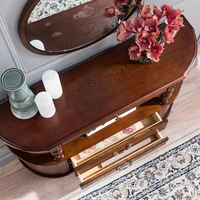 Console américaine Timberight, console semi-circulaire simple, style européen luxueux, console de couloir, meuble décoratif, armoire de salon