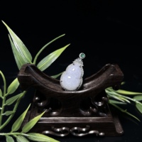Pendentif en jadéite naturelle de Birmanie de qualité A, forme de gourde, pendentif en jadéite lavande, collier pour femmes, cadeau en jadéite (avec NGTC)