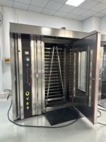 Horno de aire caliente giratorio de 32 discos para pan plano de Xinjiang, horno grande para panadería, fabricante de alimentos, horno de aire caliente giratorio para bizcochos de melocotón