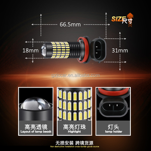 Jiachi xe đèn sương mù 4014 102-<span class=keywords><strong>smd</strong></span> H11 H8 H9 <span class=keywords><strong>LED</strong></span> Đèn trắng sương mù lái xe bóng đèn DC 12V siêu sáng phổ phụ kiện ô tô - Product Image 4