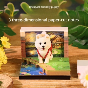 Bloc de Notas 3D con Diseño de Perro Samoyedo, Notas Adhesivas Creativas con Grabado Láser en Papel, Decoración de Escritorio con Animal Bonito, Regalo Artístico para Oficina, Escuela y Hogar - Product Image 2